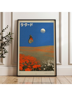 Ninastore Retro Japon Kelebek Tarlası Posteri Y2K Indie Dekor (Dijital Indirme)