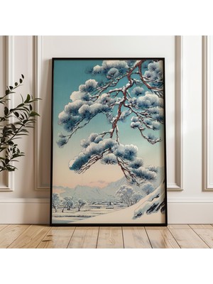 Ninastore Karlı Çam Ağacı Japon Ukiyo-E Dijital Poster Indirme