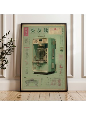 Ninastore Eski Japon Makine Planı Retro Teknik Dijital Poster Indirme