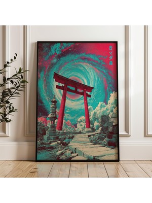 Ninastore Japon Torii Kapısı Sürreal Kozmik Dijital Poster Indir