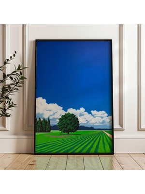 Ninastore Hiroshi Nagai Imzalı, Ağaçlı Yeşil Alan Temalı Japon Şehir Popu Dijital Posteri (Indirme)