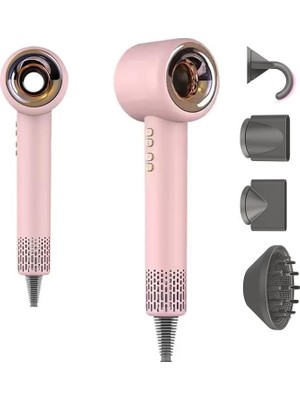 Tr X13 Profesyonel 5in1 Iyonik Saç Kurutma ve Fön Makinesi (Pembe)