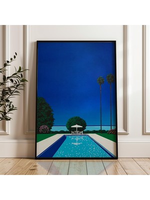 Ninastore Havuz Başı Sahnesi Hiroshi Nagai Japon Şehir Popu Dijital Poster Indir