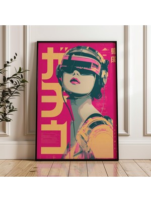 Ninastore Japon Retrofütürizmi Kadın Siberpunk Dijital Poster Indir