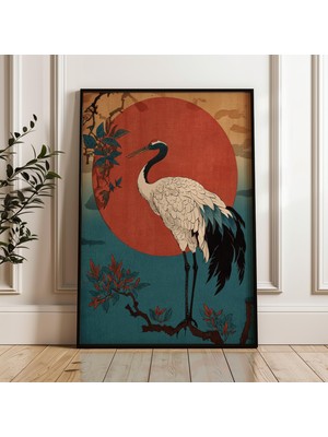Ninastore Japon Turnası Posteri, Vintage Japon Sanat Baskısı, Oryantal Duvar Sanatı, Geleneksel Ahşap Baskı Tarzı, Zen Doğa Ev Dekorasyonu