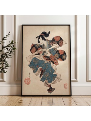 Ninastore Ukiyo-E Japon Dansçısı Geleneksel Dijital Poster Indirme