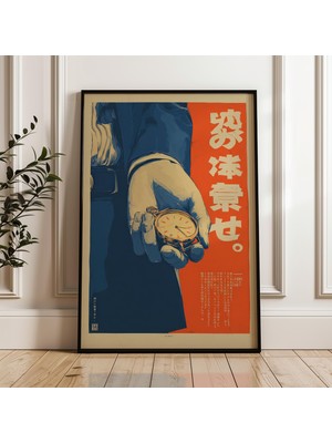 Ninastore Elinde Cep Saati Tutan El Vintage Japon Posteri Dijital Poster Indirme