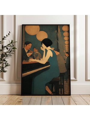 Ninastore Akşam Bar Sahnesi Vintage Japon Dijital Poster Indirme
