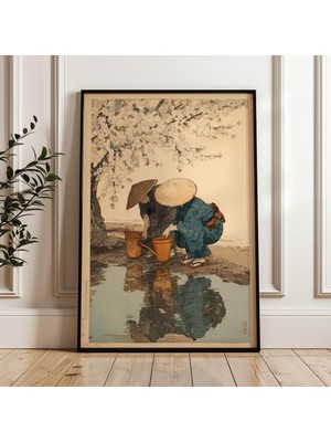 Ninastore Japon Posteri Vintage Japon Sanat Baskısı Bej Oryantal Duvar Sanatı Geleneksel Ahşap Baskı Tarzı Zen Doğa Ev Dekorasyonu