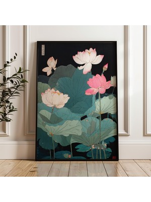 Ninastore Çiçekli Japon Posteri, Vintage Japon Sanat Baskısı, Oryantal Duvar Sanatı, Geleneksel Ahşap Baskı Tarzı, Zen Doğa Ev Dekorasyonu