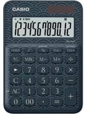 Casio MS-20UC-JBU 12 Hane Lacivert Desenli Masa Üstü Hesap Makinesi