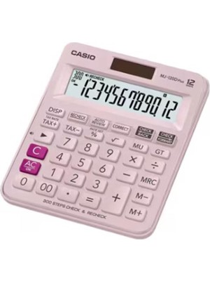 Casio MJ-120D Plus Pembe Işlem Kontrollü 12 Hane Masa Üstü Hesap Makinesi