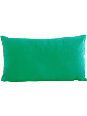 Tr 32X54 cm Çift Taraflı Su Yeşili Rengi Kadife Dokulu Dikdörtgen Yastık Kırlent Kılıfı (Su Yeşili)