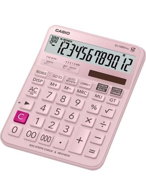 Casio DJ-120D Plus Pembe Işlem Kontrollü 12 Hane Masa Üstü Hesap Makinesi