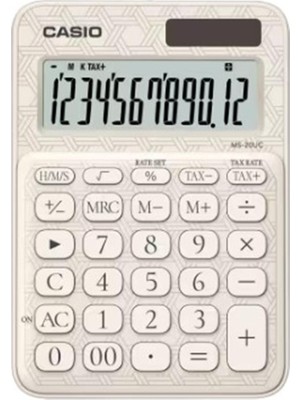 Casio MS-20UC-JWE 12 Hane Beyaz Desenli Masa Üstü Hesap Makinesi