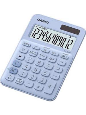 Casio MS-20UC-LB 12 Hane Açık Mavi Masa Üstü Hesap Makinesi