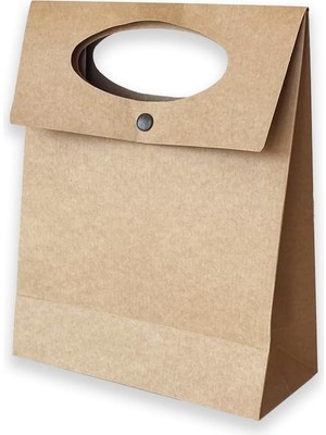 Tr 10 Adet Çıtçıtlı Kraft Hediye Zarfı, Küçük Boy, 175 gr Kraft, (18X22X8 Cm)