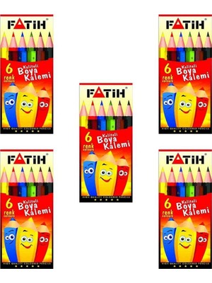 Fatih 33006 Yarım Boy 6 Renk Kuru Boya   5'li