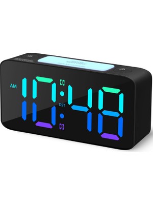 Tr Dinamik Rgb Gece Işığı ile Yatak Odaları Için Süper Gürültülü Çalar Saat, Ağır Uyuyanlar Yetişkinler, Çift Alarm, Dimmer, USB Şarj Cihazı, Çocuklar, Gençler, Yaşlılar Için LED Ekranlı Küçük Soğuk
