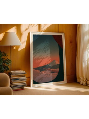 Ninastore Japonya Seyahat Duvar Sanatı Baskısı: Fuji Dağı Manzarası – Hasui Kawase Tarzı Poster