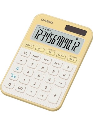 Casio MS-20YC-LY 12 Hane Pastel  Sarı Krem Masa Üstü Hesap Makinesi