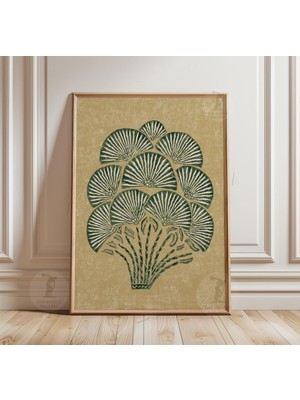 Ninastore Japon Ginkgo Ağacı Posteri | Minimalist Botanik Illüstrasyon Baskısı | Wabi Sabi Doğa Duvar Sanatı