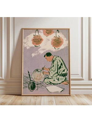 Ninastore Japon Fener Yapımı Sanat Baskısı | Geleneksel El Sanatları Duvar Dekoru