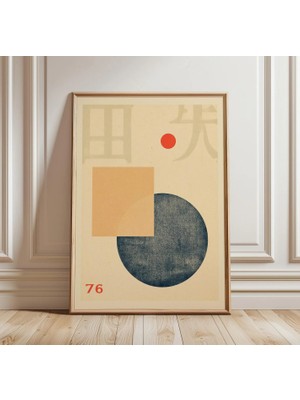 Ninastore Japon Geometrik Poster | Yüzyıl Ortası Modern Duvar Sanatı | Soyut Şekiller Baskısı