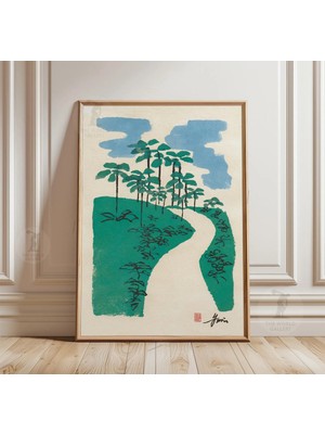 Ninastore Japon Tarzı Peyzaj Yolu Baskısı | Minimalist Bahçe Duvar Sanatı Posteri