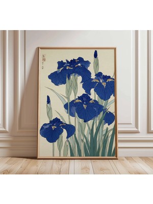 Ninastore Japon Iris Kanvas Tablo Ukiyo-E Çiçek Tasarımı