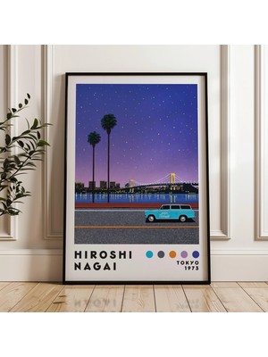Ninastore Hiroshi Nagai Sanat Baskısı Japon Sanat Posteri Dijital Indirme Vaporwave Baskı Ev ​​dekorasyonu Japon Şehir Pop Modern Sanat Baskısı