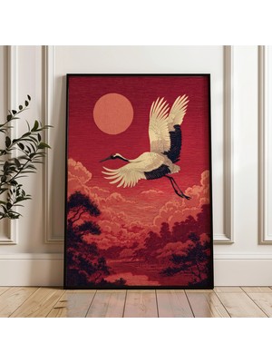Ninastore Uçan Turna Japon Vintage Tarzı Dijital Poster Indir