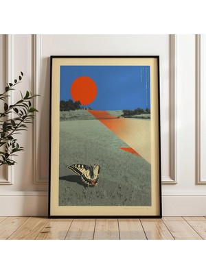 Ninastore Retro Japon Y2K Posteri, Indie Oda Dekorasyonu, Estetik 90'lar Vaporwave Baskı, Vintage Japon Duvar Sanatı, Turuncu Mavi Poster, Dijital Indirme