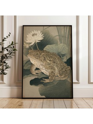 Ninastore Japon Kurbağası Posteri, Vintage Japon Sanat Baskısı, Oryantal Duvar Sanatı, Geleneksel Ahşap Baskı Tarzı, Zen Doğa Ev Dekorasyonu