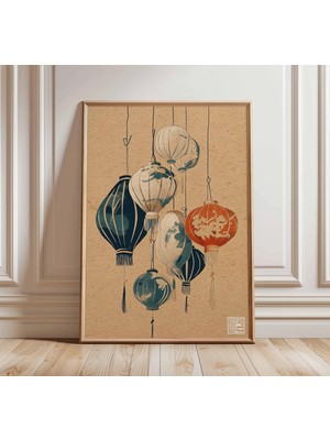 Ninastore Japon Feneri Duvar Sanatı Baskısı Vintage Asya Dekorasyonu