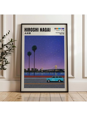 Ninastore Hiroshi Nagai Sanat Baskısı Vaporwave Japon Şehir Pop Posteri (Dijital Indirme)