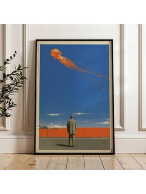 Ninastore Retro Japon Y2K Posteri, Indie Oda Dekorasyonu, Estetik 90'lar Vaporwave Baskı, Vintage Japon Duvar Sanatı, Turuncu Mavi Poster, Dijital Indirme