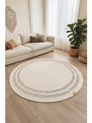 Namteks Jüt Bej Çift Trikotlu Salon Mutfak Kilim Paspas Çeyizlik Hediyelik