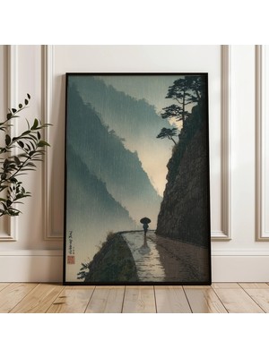 Ninastore Yağmurlu Dağ Yolu Japon Ukiyo-E Dijital Poster Indirme