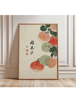 Ninastore Japon Meyve Botanik Baskısı Vintage Asya Mutfak Duvar Sanatı