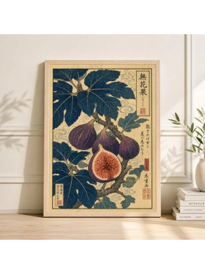 Ninastore Japon Inciri Posteri, Vintage Botanik Baskı, Ukiyo-E Ahşap Baskı Tarzı, Oryantal Dekorasyon