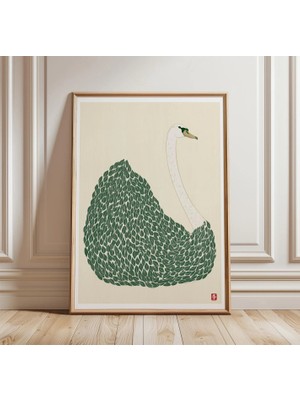 Ninastore Kuğu Kuşu Posteri Japon Minimalist Duvar Sanatı Iskandinav Baskı