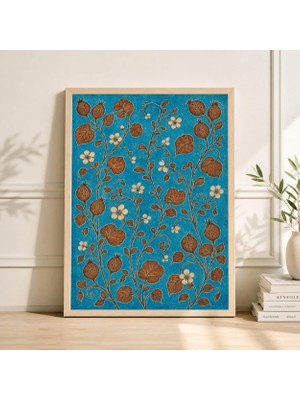 Ninastore Japon Çiçek Desenli Ahşap Baskı Oryantal Asma Sanatı Posteri