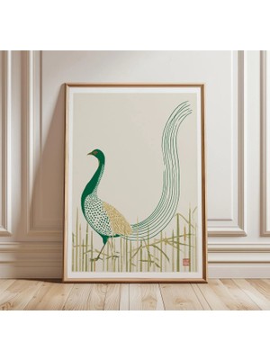 Ninastore Sülün Kuşu Posteri Japon Vahşi Yaşam Duvar Sanatı Minimalist Doğa Baskısı