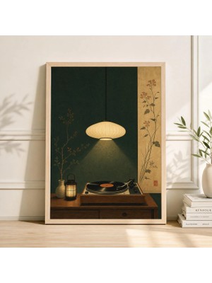 Ninastore Vintage Pikap Posteri, Orta Çağ Müziği Duvar Sanatı, Minimalist Pikap Baskısı, Japon Esintili