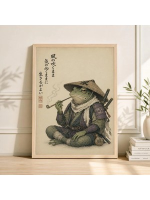 Ninastore Samuray Kurbağası Sanat Baskısı Japon Anime Savaşçı Posteri