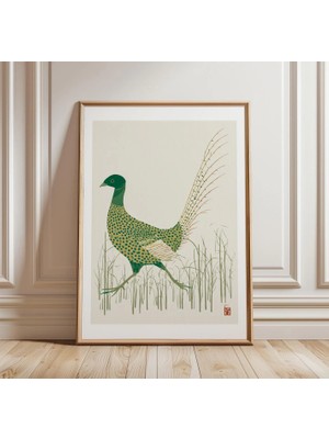 Ninastore Sülün Kuşu Posteri Japon Vahşi Yaşam Duvar Sanatı Minimalist Doğa Baskısı