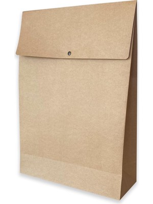 Tr 10 Adet Çıtçıtlı Kraft Hediye Zarfı, Büyük Boy, 175 gr Kraft, (33X46.5X12.5 Cm)