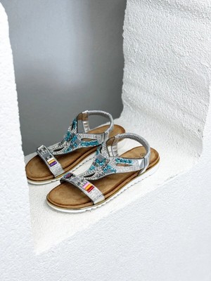 Guja 25Y173-1 Renkli Taşlı Comfort Sandalet Kadın