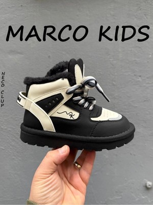 Marco Kids Kürklü Çocuk Kısa Bot, 3D Figür, Kaydırmaz Taban, Ithal Ürün